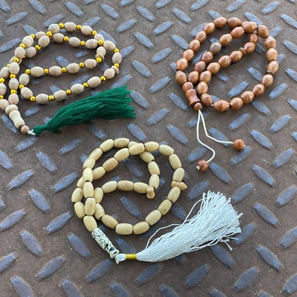 Pray Tasbeeh Lot of 3 Prayer Beads Islamic Religious Beads Handmade Wood - Picture 3 of 10